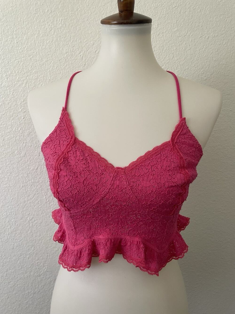 Intimately Free People Crop Cami Floral Lace Coquette Fairycore Festival